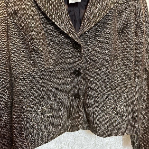 George | Tweed Blazer Jacket | Darkest Brown | Size: 10 - Picture 3 of 10